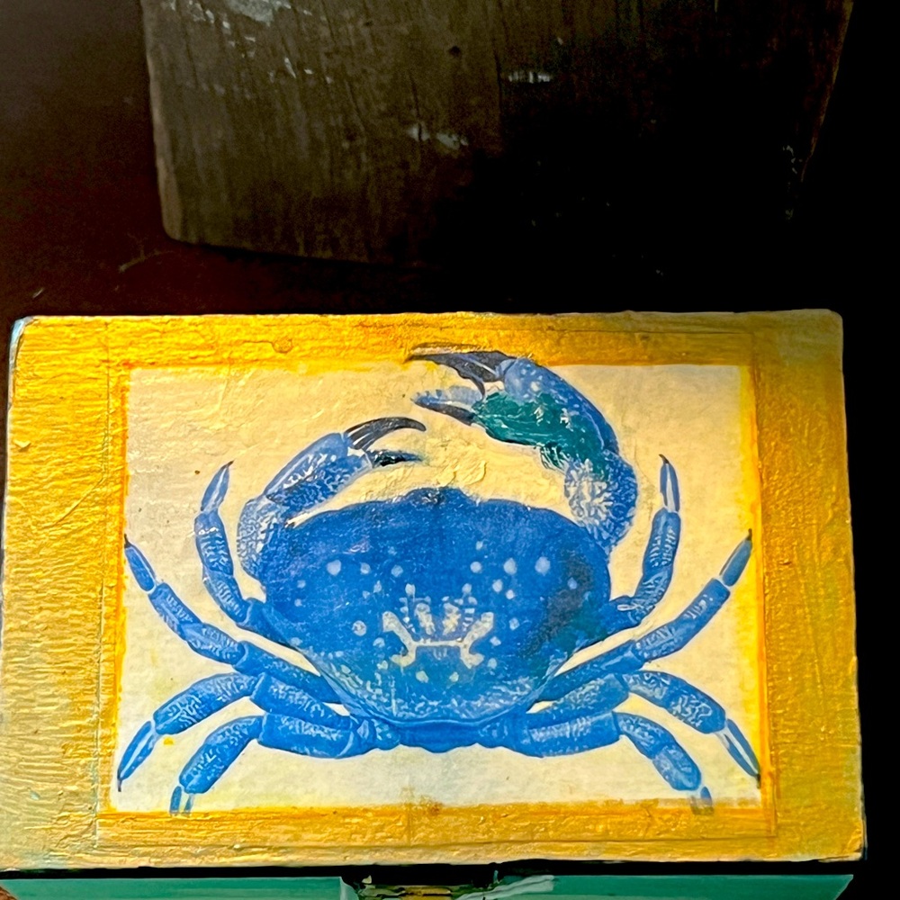Blue Crab wooden Decorative Box